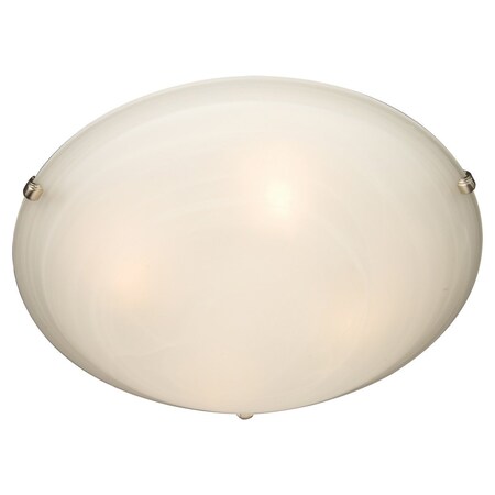 Maxim Two Light Satin Nickel Marble Glass Bowl Flush Mount 2680MRSN